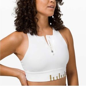 Lululemon Energy Bra High Neck Long Line Zip Special edition size 4 - white